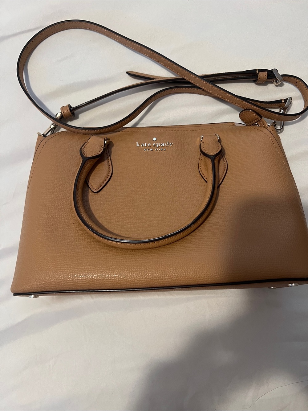 kate spade Tan Pebbled Leather Crossbody Satchel - Picture 1 of 3